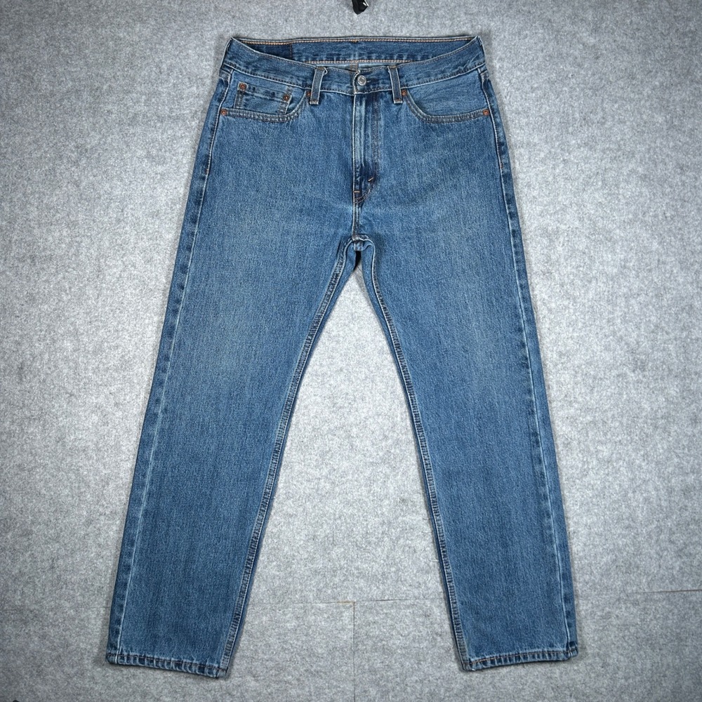 Levi's Denim Jeans Mens 33x30 Blue 505 Regular Fit Straight Leg Casual Workwear